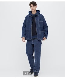 UNIQLO | UNIQLOワイドフィットワークデニムパンツ　S(デニムパンツ)