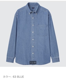 UNIQLO | デニムシャツ（ボタンダウンカラー・長袖）Ｌ(シャツ/ブラウス)