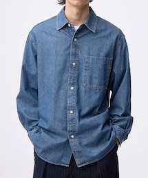 GU | GU デニムオーバーサイズシャツ Ｌ(シャツ/ブラウス)