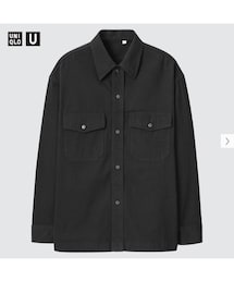 UNIQLO | UNIQLO U デニムオーバーサイズシャツジャケット（長袖）Ｌ(デニムジャケット)