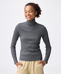 GU | ウォームリブタートルネックT(長袖)(トップス)