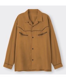 GU | パイピングウエスタンシャツ(長袖)NT+E(シャツ/ブラウス)