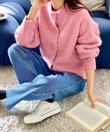 MINS MINIS | クルーネックニットカーディガン(カーディガン/ボレロ)