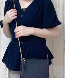 UNIQLO | Vネックボリュームスリーブブラウス（半袖）(シャツ/ブラウス)