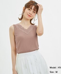 GU | レースVネックタンクトップ(トップス)