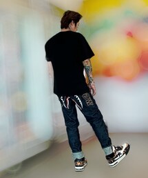 A BATHING APE | 全面刺繍 WGM バットシャーク ジーンズ(デニムパンツ)