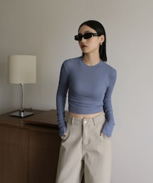 PAZZO | MIT 微高領羅紋合身上衣(トップス)