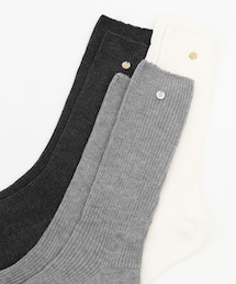 PAZZO | 品牌LOGO細緻金屬片高筒襪(ソックス/靴下)