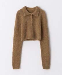 PAZZO | 圈圈紗POLO領長袖上衣(ニット/セーター)