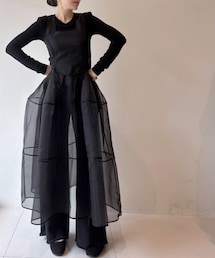 ANUVIA | 코르셋 레이어드 원피스(ジャンパースカート)