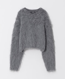 PAZZO | 毛絨感羊駝圓領毛衣(ニット/セーター)