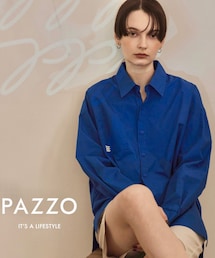 PAZZO | 日常LOGO刺繡寬版襯衫(シャツ/ブラウス)