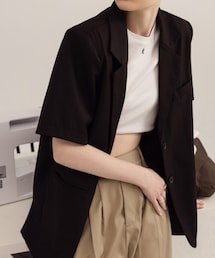 PAZZO | 經典質感短袖西裝外套(スーツジャケット)