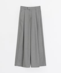 PAZZO | 直條紋紋理感西裝寬褲(金針菇聯名款)(スーツパンツ)