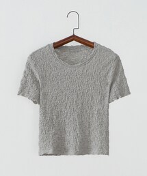 MEIER.Q | 皺皺感圓領短版上衣(Tシャツ/カットソー)