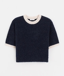 PAZZO | 撞色短袖圈圈紗毛衣(ニット/セーター)