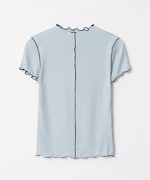 PAZZO | 坑紋撞色捲邊上衣(Tシャツ/カットソー)