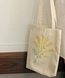手作り作家さん | ミモザの刺繍入りトート(トートバッグ)