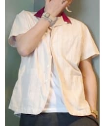 soe |  切り替えストライプシャツジャケット(シャツ/ブラウス)