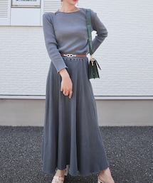 SLOBE IENA | アシンメトリー リブカットソー &ロングスカート セットアップ(Tシャツ/カットソー)