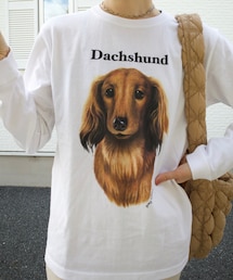 gray lifeshop | ￥8500 gray original Dog face &breed printed L/S TEE  cotton 100%(Tシャツ/カットソー)