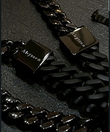 Abyssea | Rubber × Stainless chain necklace : BLACK × BLACK(ネックレス)