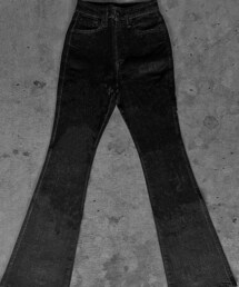 Abyssea | Stretch flared denim pants : BLACK ONE WASH(デニムパンツ)