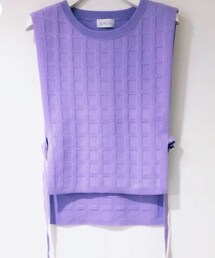 EACH. | SLEEVELESS PLAID KNIT TOP(ベスト)