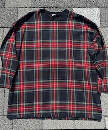 VINTAGE | USA製　80's タータンチェック ロンT(Tシャツ/カットソー)
