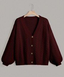 SHEIN | SHEIN ケーブルニットカーディガン(ニット/セーター)