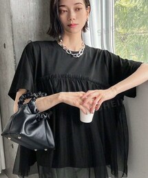 SHEIN | SHEIN フリルトリム付きTシャツ(Tシャツ/カットソー)