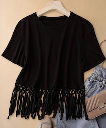 SHEIN | SHEIN フリンジＴシャツ(Tシャツ/カットソー)