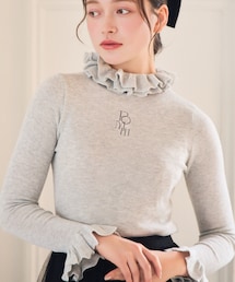 POMIII PARTAGE | frill neck knit(トップス)