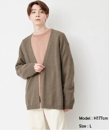 GU | ラムブレンドボタンレスカーディガン(長袖)(カーディガン/ボレロ)