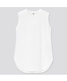 UNIQLO | スムーズコットンシャツテールT(ノースリーブ)(Tシャツ/カットソー)
