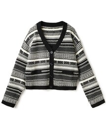 GRL | デザインボーダーVネックニットカーディガン[dh1119](カーディガン/ボレロ)