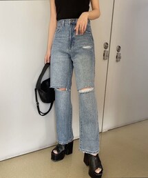 GORGE | ハイウエストダメージデニム(デニムパンツ)