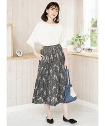 しまむら | 花柄プリーツスカート(プチプラのあや)(スカート)