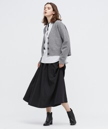 UNIQLO | スフレヤーンVネックショートカーディガン（長袖）(カーディガン/ボレロ)