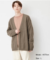 GU | ラムブレンドボタンレスカーディガン(長袖)(カーディガン/ボレロ)
