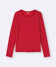 GU | ソフトシアークルーネックT(長袖)(Tシャツ/カットソー)