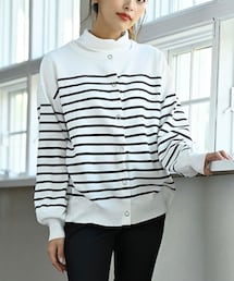 しまむら | 2wayパネルボーダーカーディガン　FLASH BLUE  2023.2.(カーディガン/ボレロ)