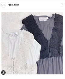 しまむら | レースビスチェ+フレンチT  ROSE FARM 2021.8(アンサンブル)