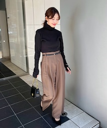 REAL STYLE | 指穴付きハイネックベーシックテレコカットソー　2025.12.(Tシャツ/カットソー)