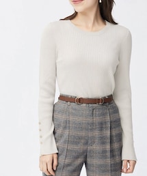 GU | リブボタンスリーブセーター(長袖)Z+E   2021.8.(ニット/セーター)