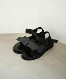 FOOTWORKS | FOOTWORKS Sandals with Velcro Straps in Smooth Leather(サンダル)