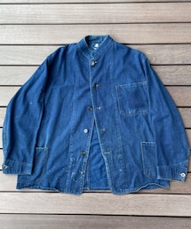 VINTAGE | 50s British indigo cotton fireman jacket(ノーカラージャケット)