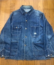 VINTAGE | 30s HERCULES denim chore jacket with chin strap(カバーオール)