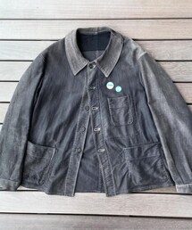VINTAGE | 〜40s French "ADOLPHE LAFONT" Black Moleskin Jacket(カバーオール)