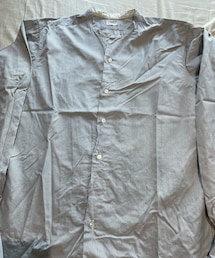 VINTAGE | 40s British striped collarless shirt(シャツ/ブラウス)
